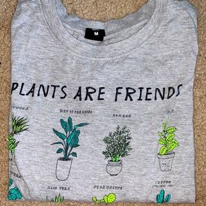 Grey children’s medium plants are friends t-shirt